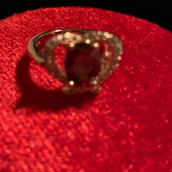 Red CZ Knot Ring - Picture 3 of 6